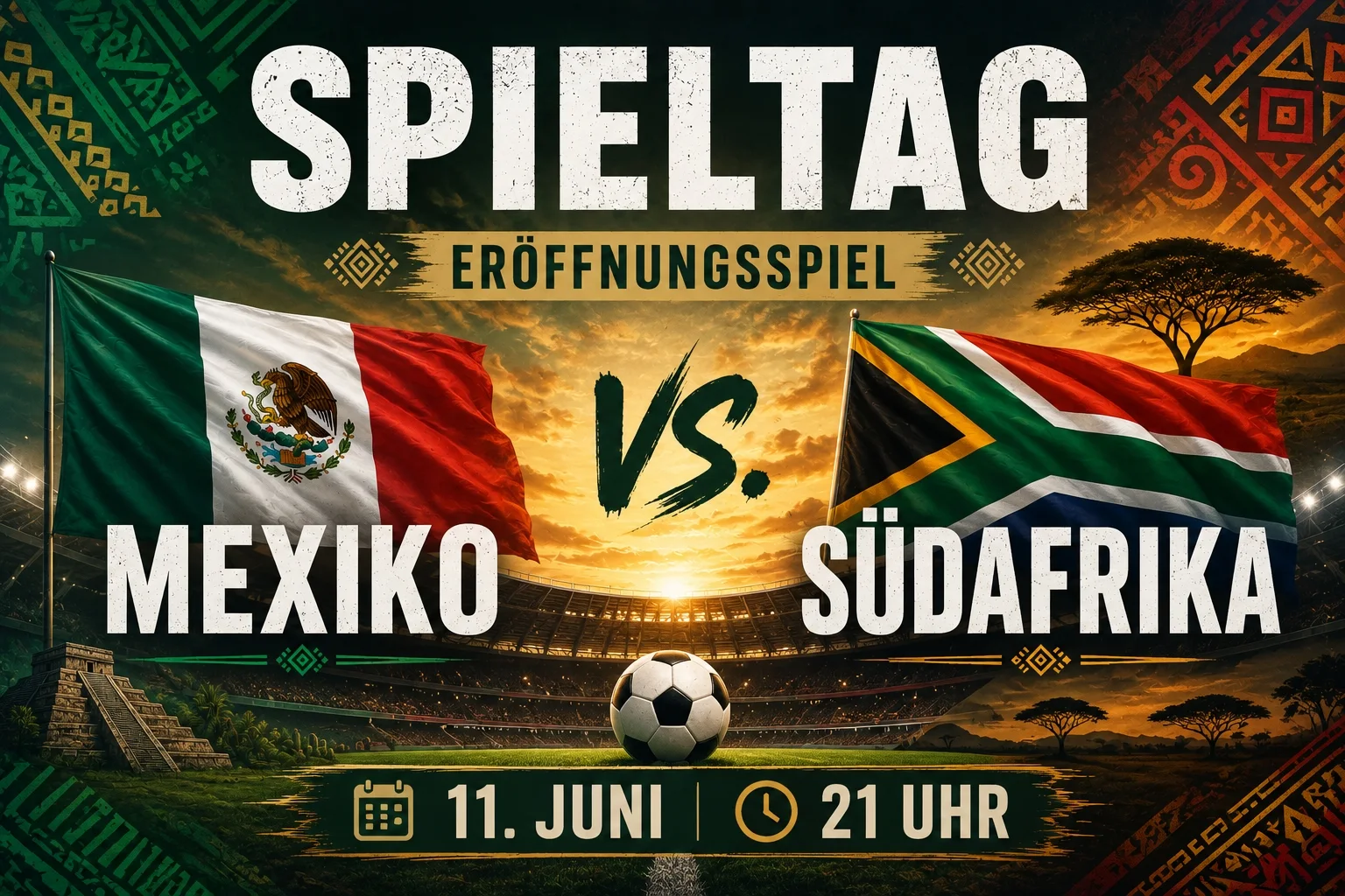 Spieltagsmotiv zum WM-Eröffnungsspiel Mexiko gegen Südafrika